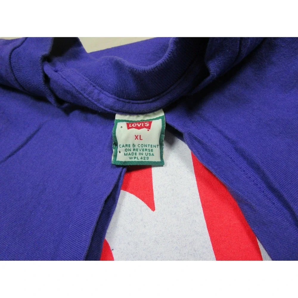 Vintage 1992 Levis‎ 501 T-Shirt USA Made (XL) Purple NOS No Wear Single Stitch